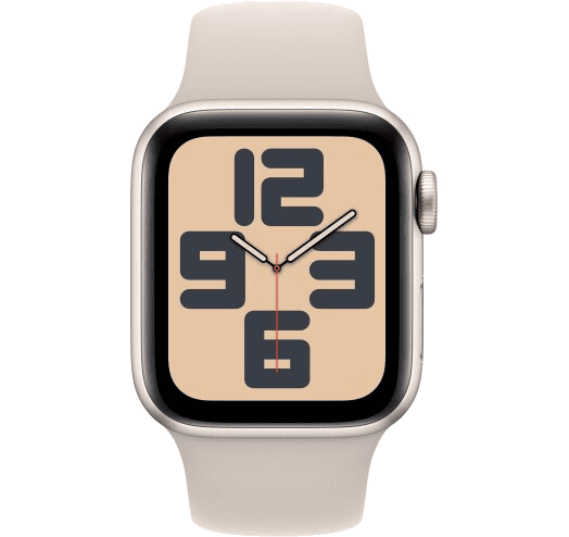 Apple Watch SE 40mm 2024 GPS Starlight Aluminium Case with Starlight Sport Band S/M