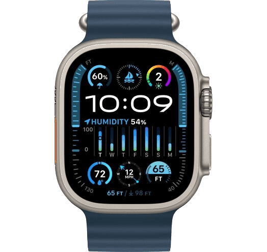 Apple Watch Ultra 2 GPS + Cellular 49mm Titanium Case with Blue Ocean Band